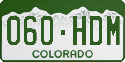 CO license plate 060HDM
