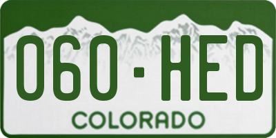 CO license plate 060HED