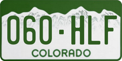 CO license plate 060HLF