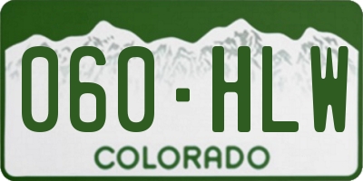 CO license plate 060HLW