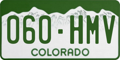 CO license plate 060HMV