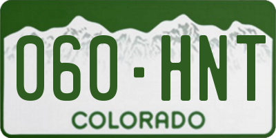 CO license plate 060HNT