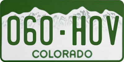 CO license plate 060HOV