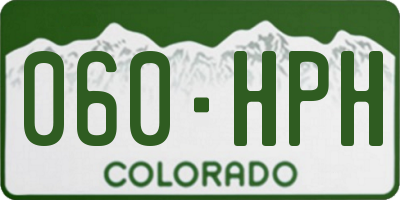 CO license plate 060HPH