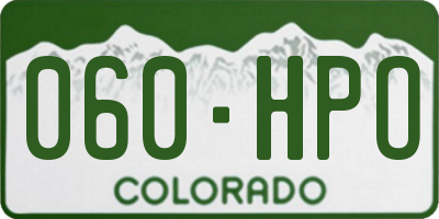 CO license plate 060HPO