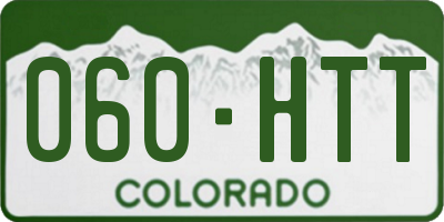 CO license plate 060HTT