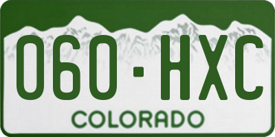 CO license plate 060HXC