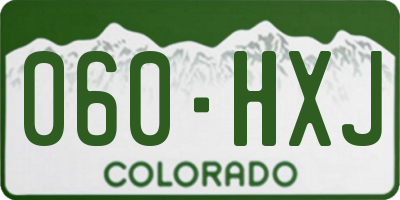 CO license plate 060HXJ