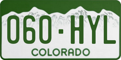 CO license plate 060HYL
