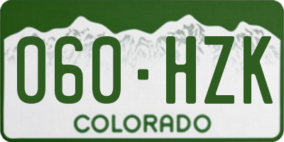 CO license plate 060HZK