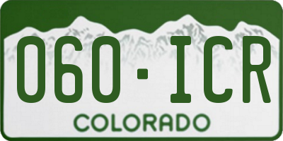 CO license plate 060ICR