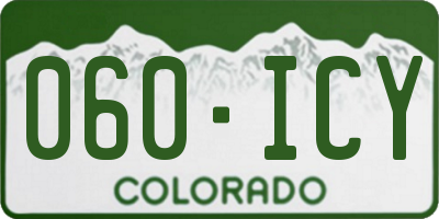 CO license plate 060ICY