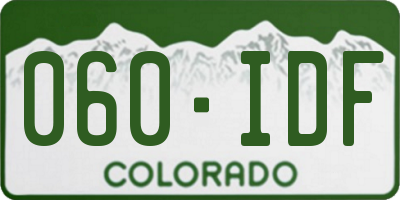 CO license plate 060IDF