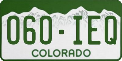 CO license plate 060IEQ