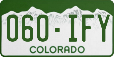 CO license plate 060IFY
