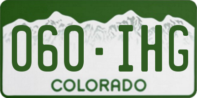 CO license plate 060IHG