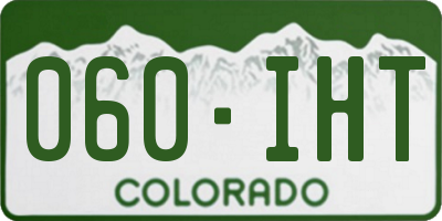 CO license plate 060IHT