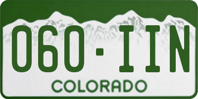 CO license plate 060IIN