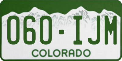 CO license plate 060IJM