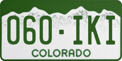 CO license plate 060IKI