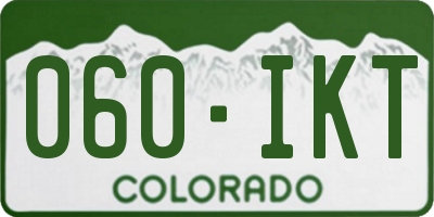 CO license plate 060IKT