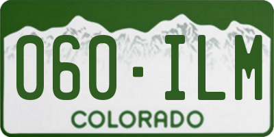 CO license plate 060ILM