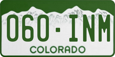 CO license plate 060INM