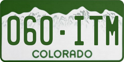 CO license plate 060ITM