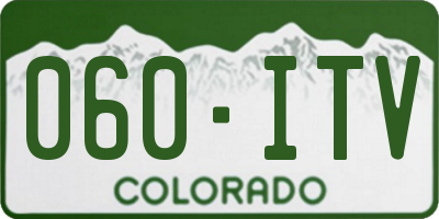 CO license plate 060ITV