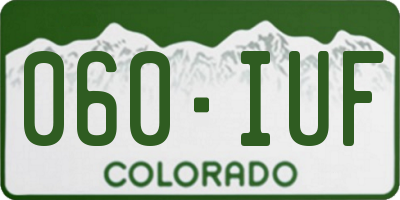 CO license plate 060IUF