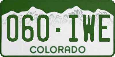 CO license plate 060IWE