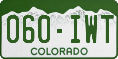 CO license plate 060IWT