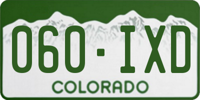 CO license plate 060IXD