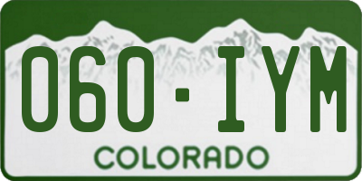 CO license plate 060IYM