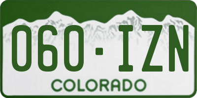 CO license plate 060IZN