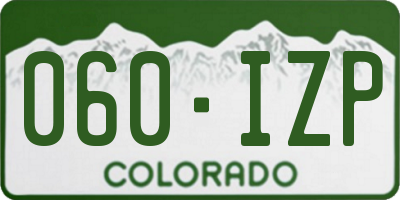 CO license plate 060IZP