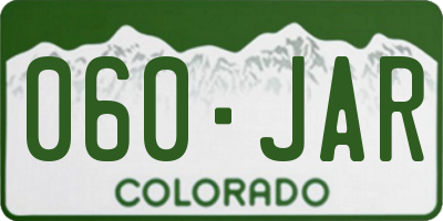 CO license plate 060JAR