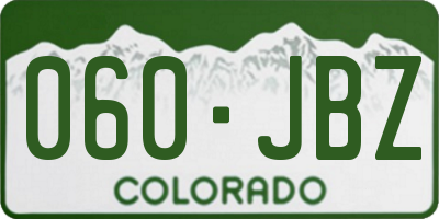 CO license plate 060JBZ