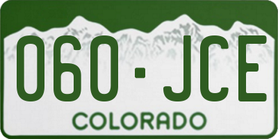 CO license plate 060JCE