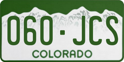 CO license plate 060JCS