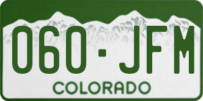 CO license plate 060JFM