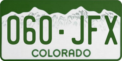 CO license plate 060JFX