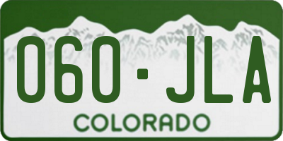 CO license plate 060JLA