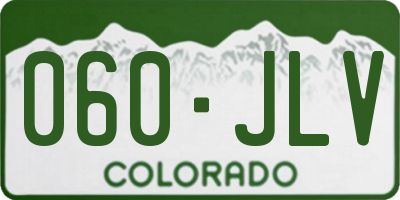 CO license plate 060JLV