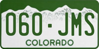 CO license plate 060JMS