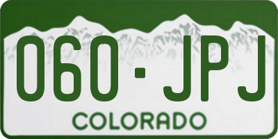 CO license plate 060JPJ