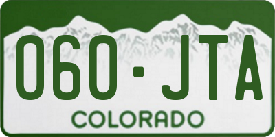 CO license plate 060JTA