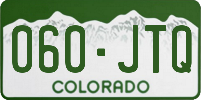 CO license plate 060JTQ