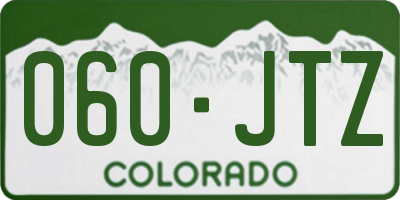 CO license plate 060JTZ