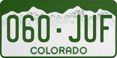 CO license plate 060JUF